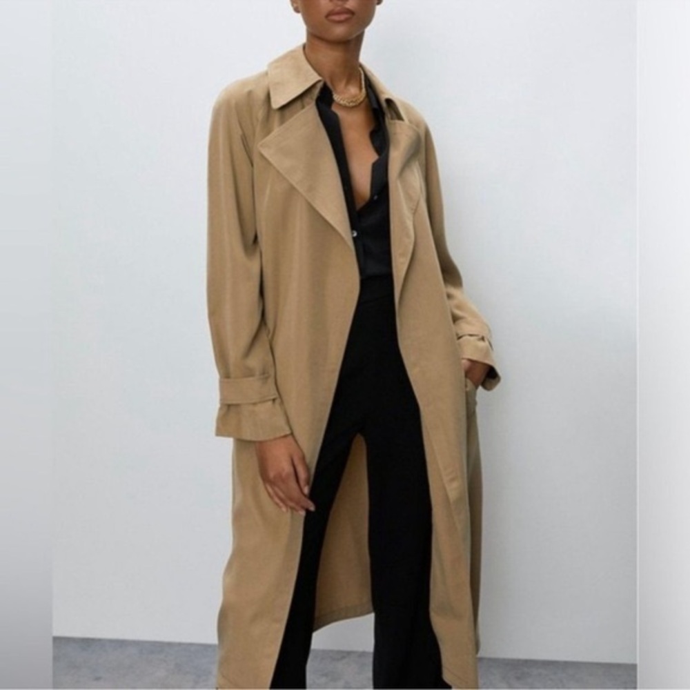 Babaton LawsonTawny Tan Open Trench Coat